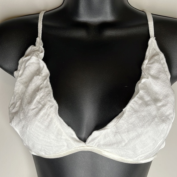 NWT Pretty Little Thing White Linen Triangle Bikini - Picture 3 of 11